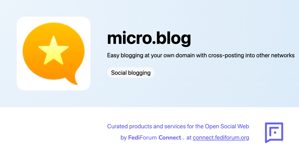 FediForum Connect | micro.blog: Easy blogging at your own domain with ...